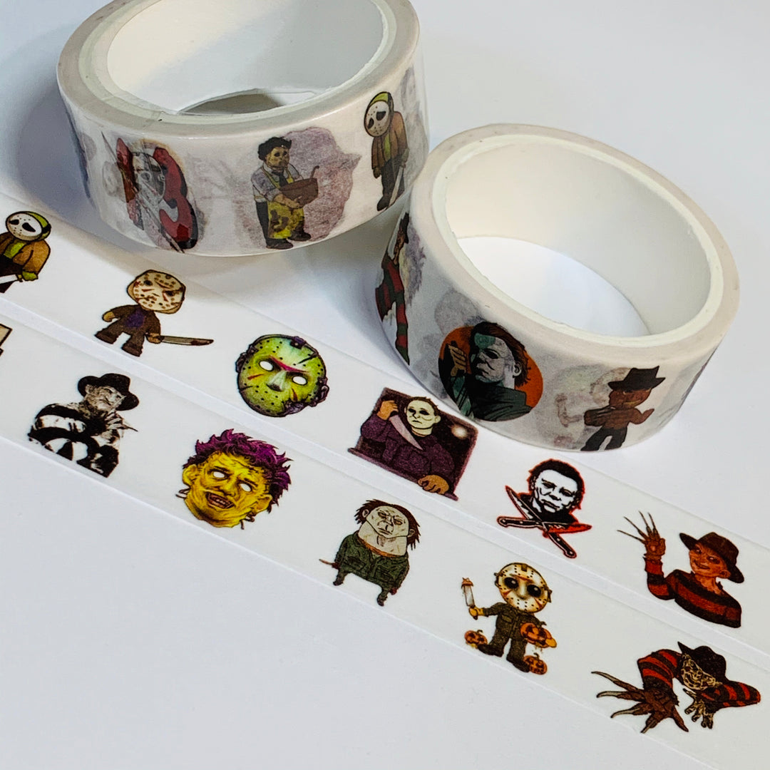 FREDDY & JASON CREW Halloween Washi Tape ~ 1 Roll ~ 15mm x 5m (16 Feet)