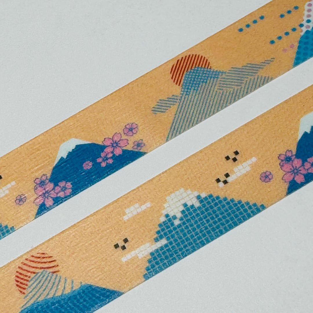 GRAPHIC MOUNT FUJI MT Washi Tape ~ 1 Roll ~ 15mm x 7m (23 Feet)