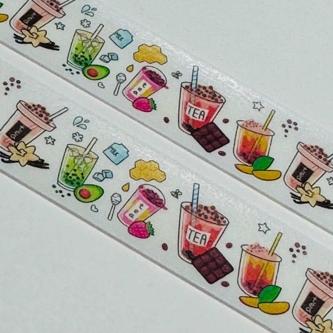 WIDE VARIETY OF BUBBLE TEAS Washi Tape ~ 1 Roll ~ 15mm x 10m (33 Feet)