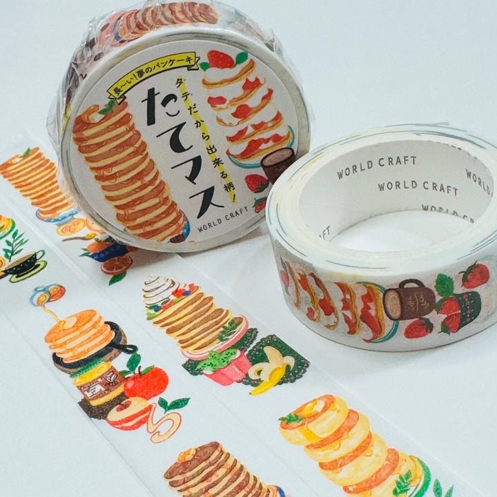 PANCAKES A MILE HIGH World Craft Washi Tape ~ 1 Roll ~ 15mm x 7m (23 Feet)