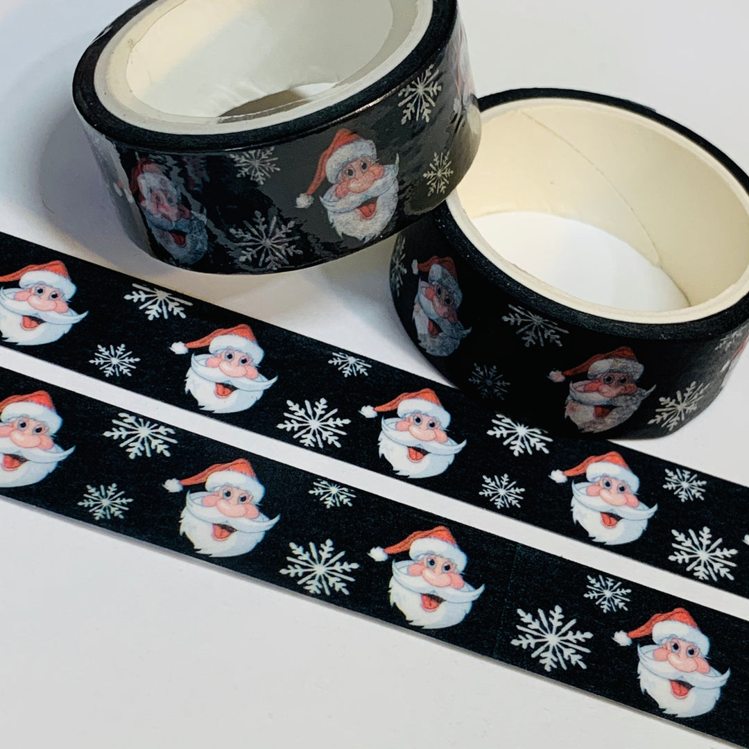 HAPPY & COMICAL SANTA Claus Washi Tape ~ 1 Roll ~ 15mm x 5m (16 Feet)