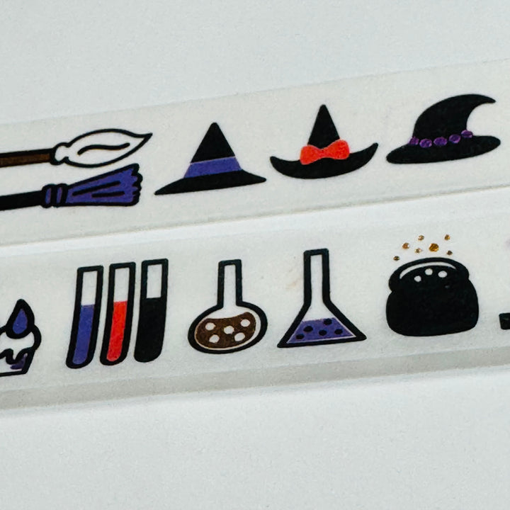 HALLOWEEN GLAMOUR WITCH Foiled Saien Masking Washi Tape ~ 1 Roll ~ 15mm x 5m (Feet)