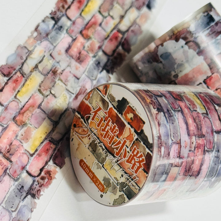 MOTTLED CRACKED WALL PET Washi Tape ~ 1 Roll ~ 40mm x 2m (7 Feet)