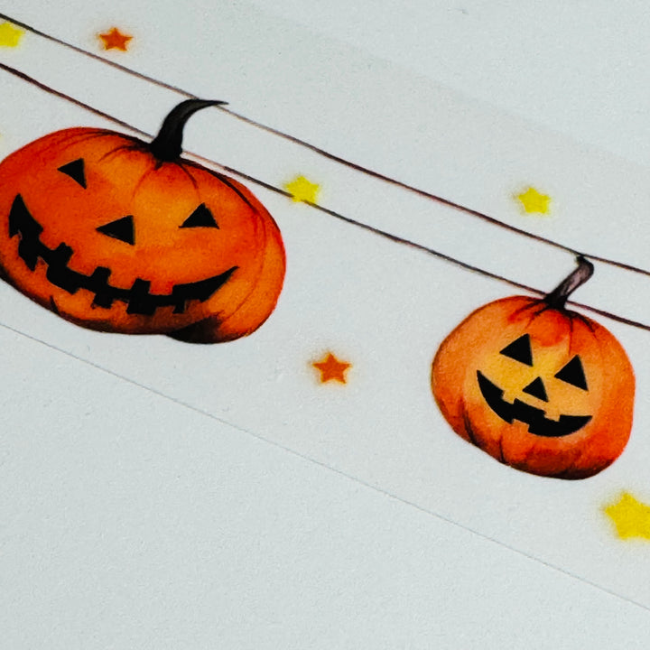 JACK-O-LANTERNS OUTDOOR GARLAND Halloween PET Washi Tape ~ 1 Roll ~ 40mm x 2m (7 Feet)