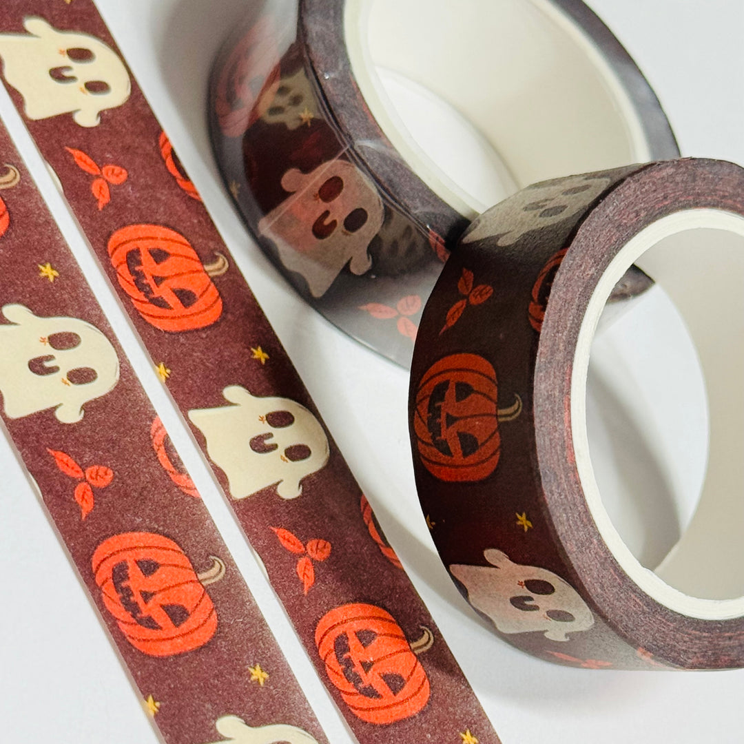 DISPLAYED PUMPKINS & GHOSTS Halloween Washi Tape ~ 1 Roll ~ 15mm x 10m (33 Feet)