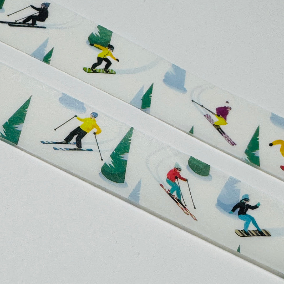 WINTER SNOWBOARDING & SKIING Washi Tape ~ 1 Roll ~ 15mm x 10m (33 Feet)