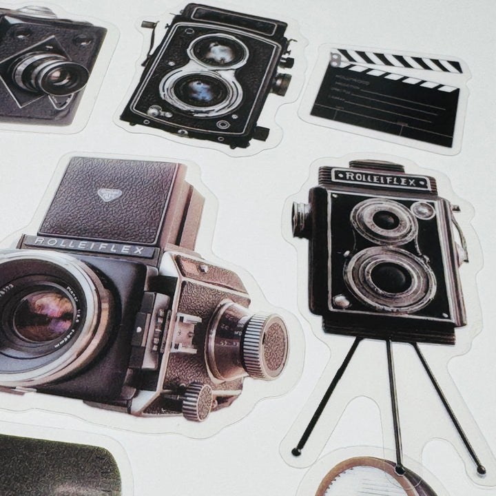 OLD FASHIONED CAMERAS & FILM EQUIPMENT Peelable Stickers  ~ 15 Pieces