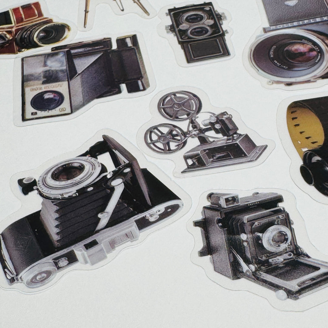 OLD FASHIONED CAMERAS & FILM EQUIPMENT Peelable Stickers  ~ 15 Pieces