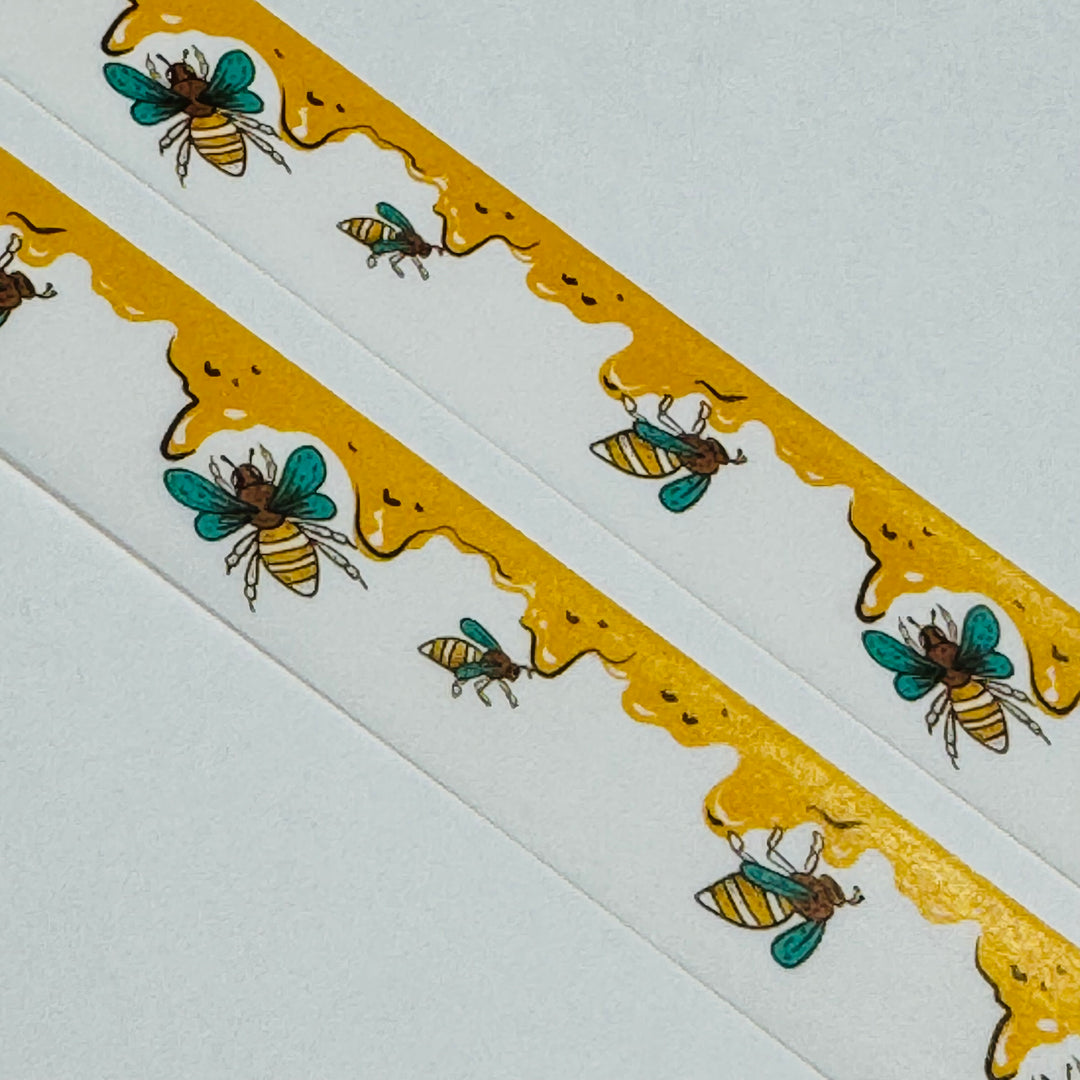 BUSY POLLINATING Honey Bee Washi Tape - 1 Roll - 15mm x 10m (33 Feet)