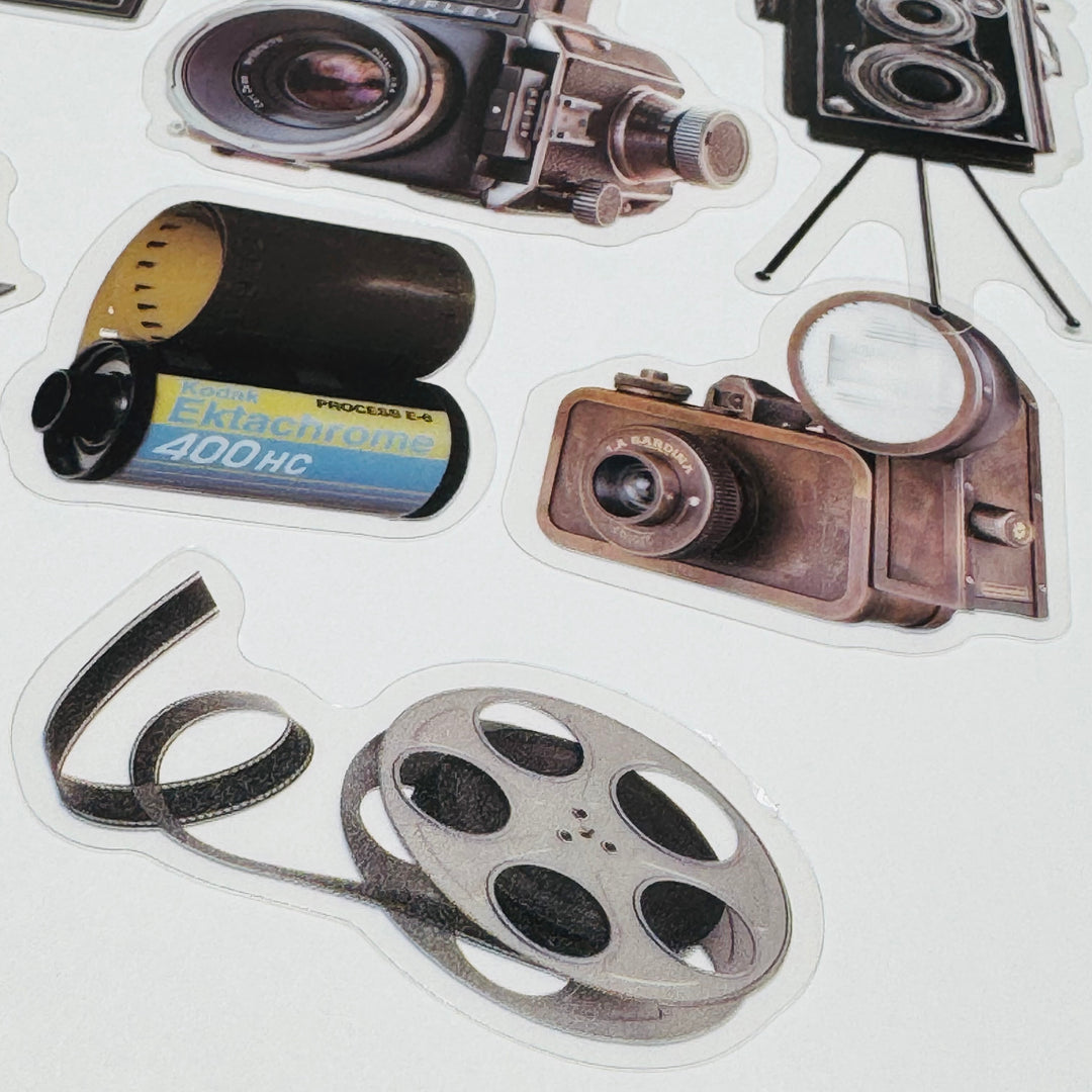 OLD FASHIONED CAMERAS & FILM EQUIPMENT Peelable Stickers  ~ 15 Pieces