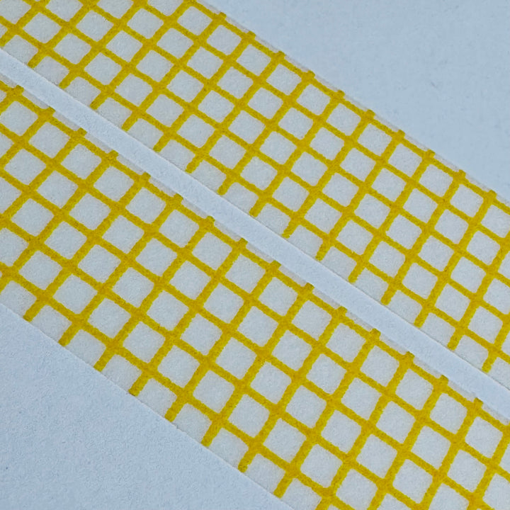 DANDELION YELLOW HOUGAN Grid Mt Washi Tape ~ 1 Roll ~ 15mm x 7m (23 Feet)