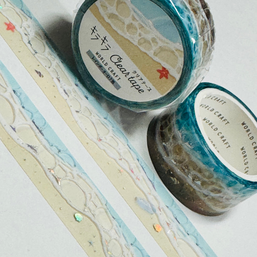 ROLLING BEACH Waves World Craft PET Washi Tape ~ 1 Roll ~ 20mm x 5m (16 Feet) ~ 1 Roll ~ 20mm x 5m (16 Feet)