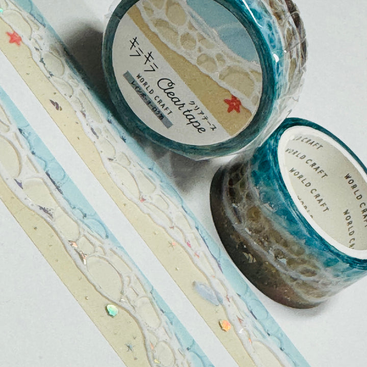 ROLLING BEACH Waves World Craft PET Washi Tape ~ 1 Roll ~ 20mm x 5m (16 Feet) ~ 1 Roll ~ 20mm x 5m (16 Feet)