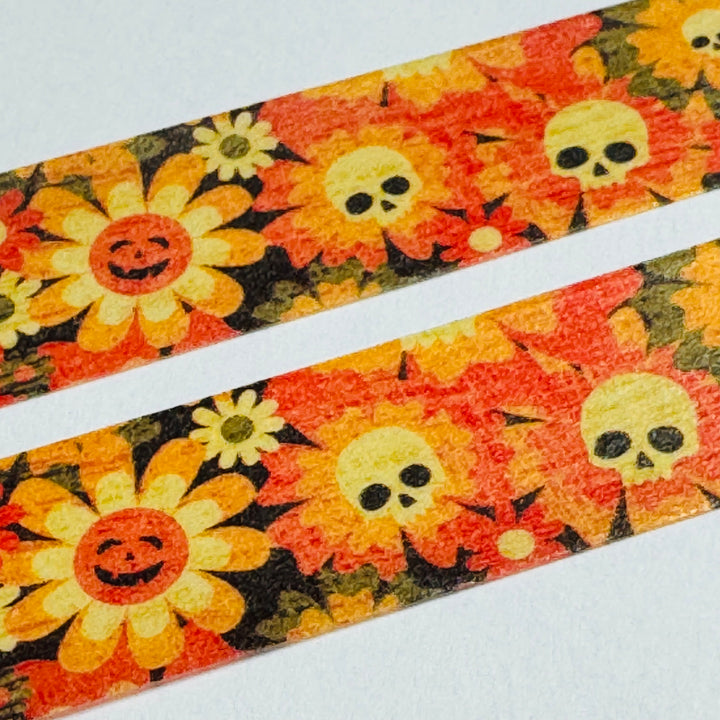 SERVING SUNNY-SIDE UP SKULLS Halloween Washi Tape ~ 1 Roll ~ 15mm x 10m (33 Feet)