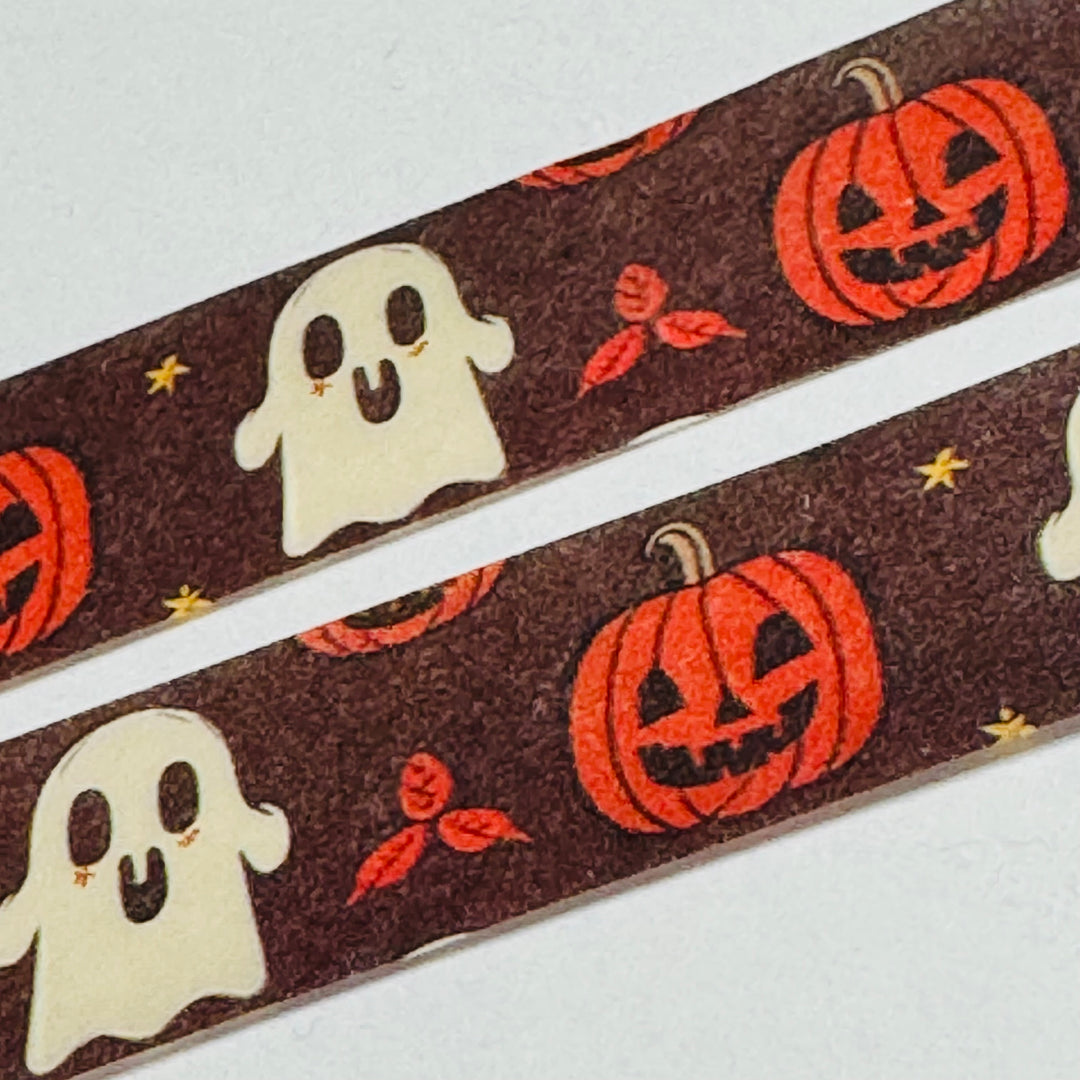 DISPLAYED PUMPKINS & GHOSTS Halloween Washi Tape ~ 1 Roll ~ 15mm x 10m (33 Feet)