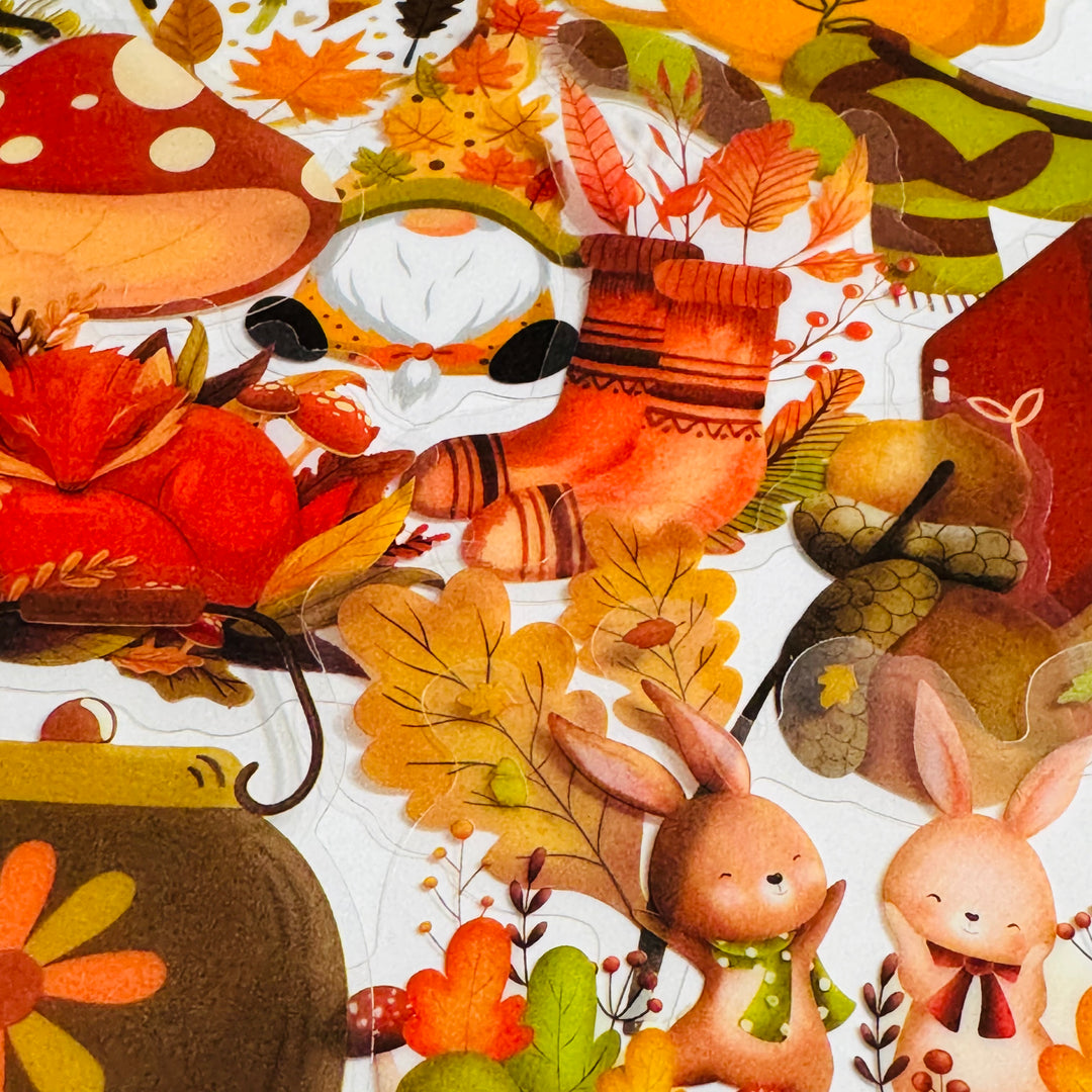 AESTHETIC FALL WATERCOLOR Peelable PET Stickers  ~ 51 Pieces ~ Approximately 2 Inches