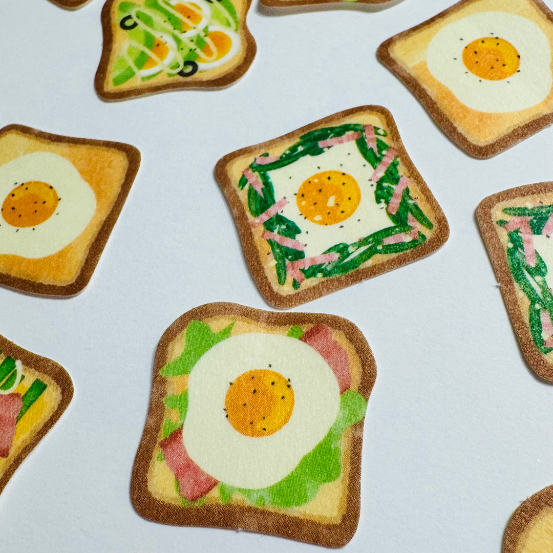 AVOCADO And EGG TOAST Breakfast Sticker Flakes Pack ~ 30 Pieces