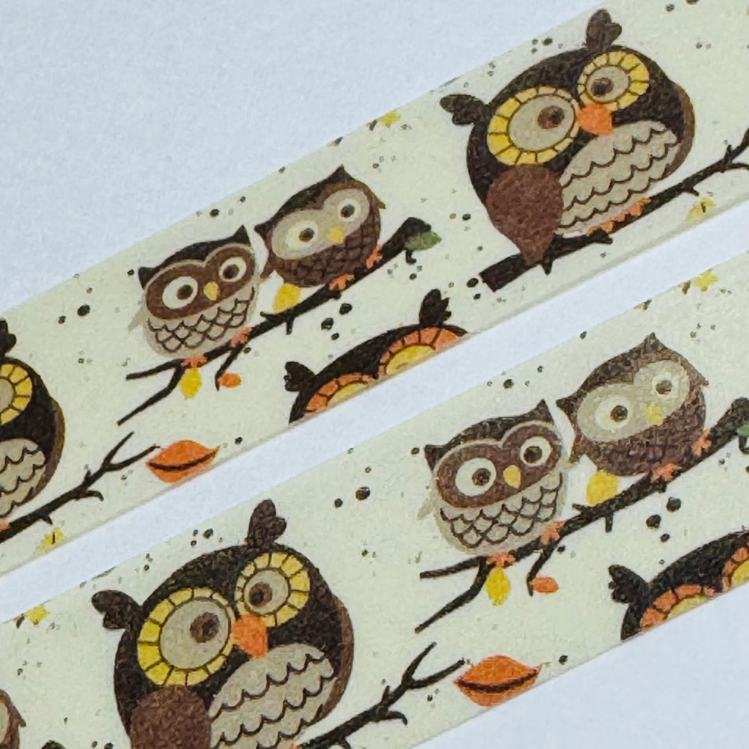 OWL-DORABLE FRIENDS HANGING OUT Washi Tape ~ 1 Roll ~ 15mm x 10m (33 Feet)