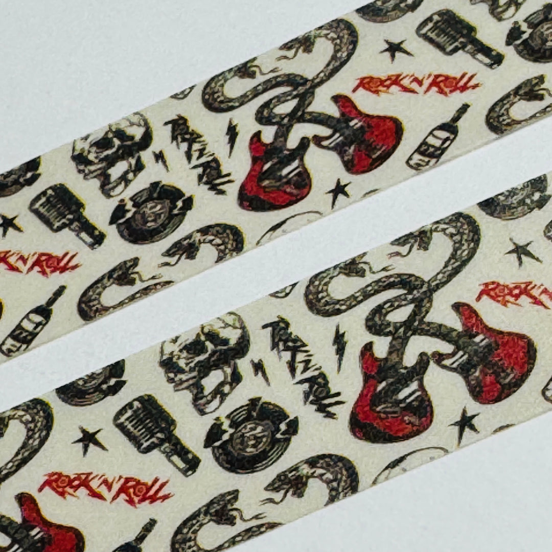 ROCK & ROLL LIFE On The ROAD Washi Tape ~ 1 Roll ~ 15mm x 10m (33 Feet)