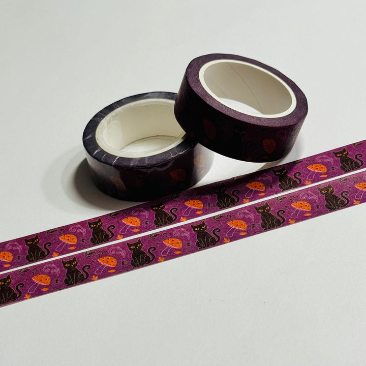 BLACK CAT With GLOWING EYES Halloween Washi Tape ~ 1 Roll ~ 15mm x 10m (33 Feet)