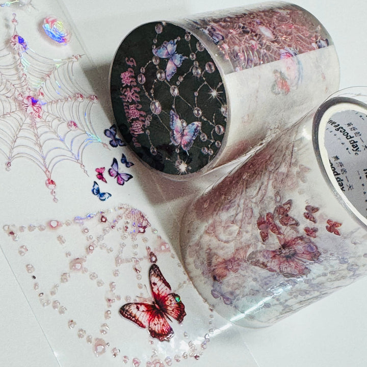 IRRIDESCENT LAVENDER BUTTERFLY SPIDERWEBS Halloween PET Washi Tape ~ 1 Roll ~ 50mm x 2m (7 Feet) (Copy) (Copy)