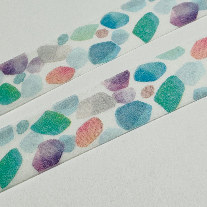 COLLECTION SEA GLASS On The Seashore Saien Masking Washi Tape ~ 1 Roll ~ 15mm x 7m (23 Feet)