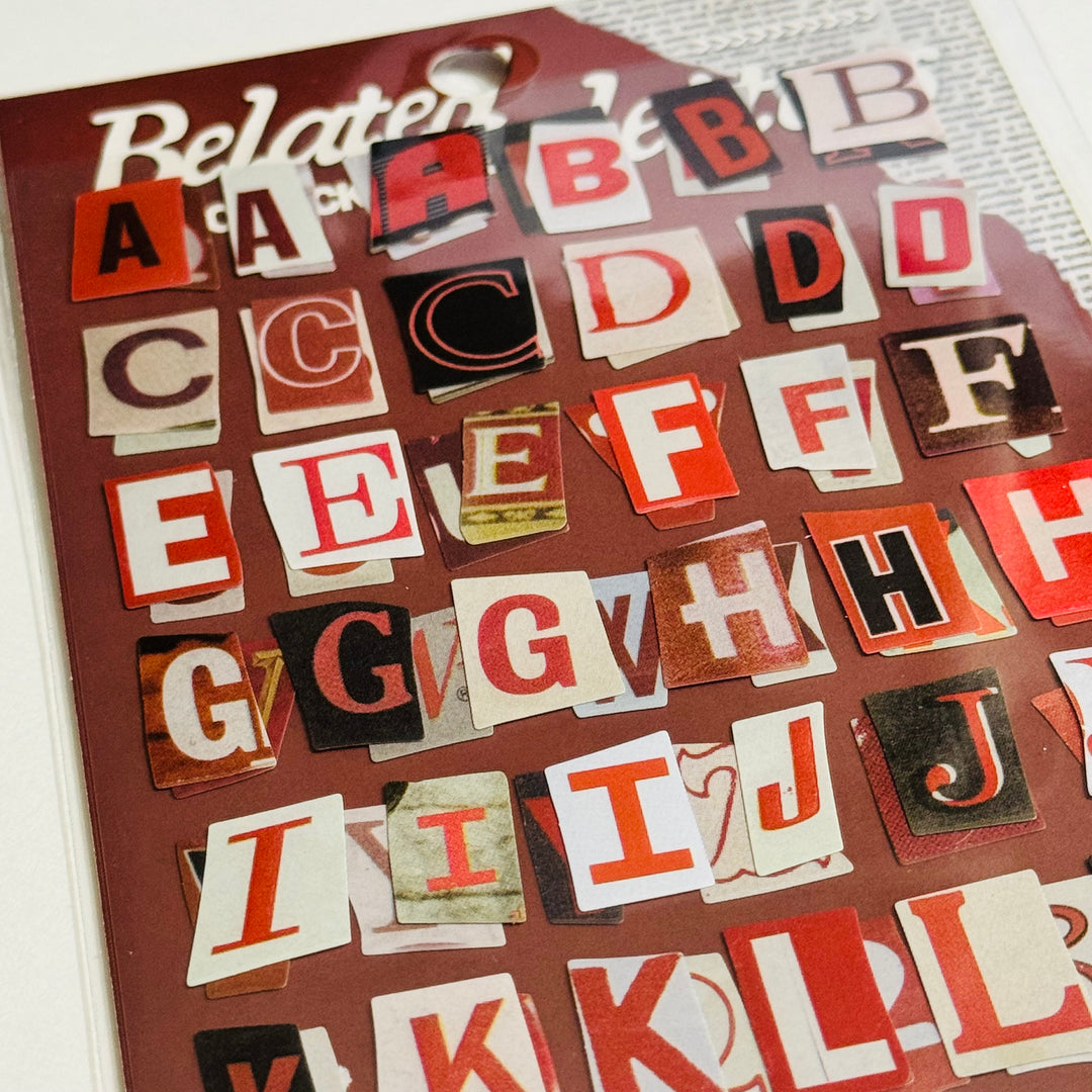 RED HOT LOVE Ransom Alphabet Stickers ~ 98 Pieces ~ 3 of Each Letter; 2 of Each Number