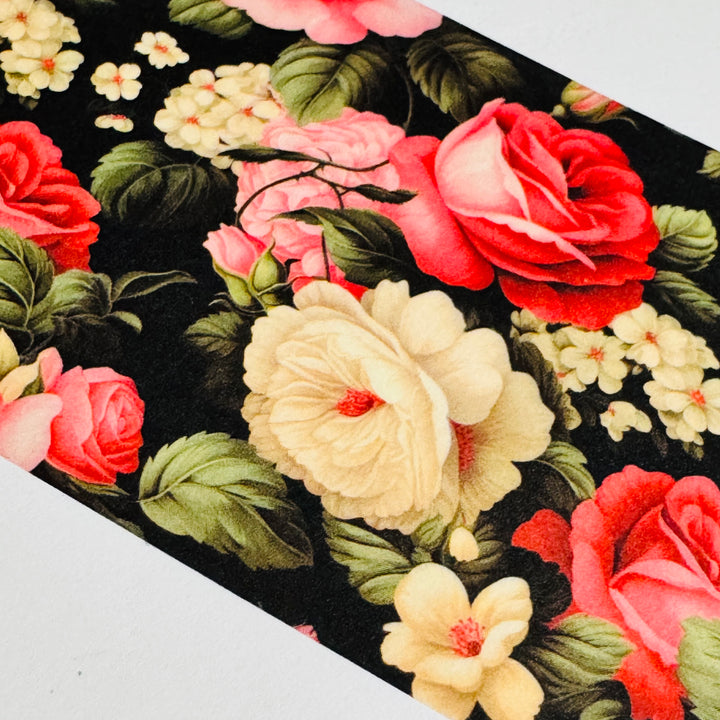 ROMANTIC ROCOCO HEIRLOOM ROSES Large Washi Tape ~ 1 Roll ~ 60mm x 2m (7 Feet)
