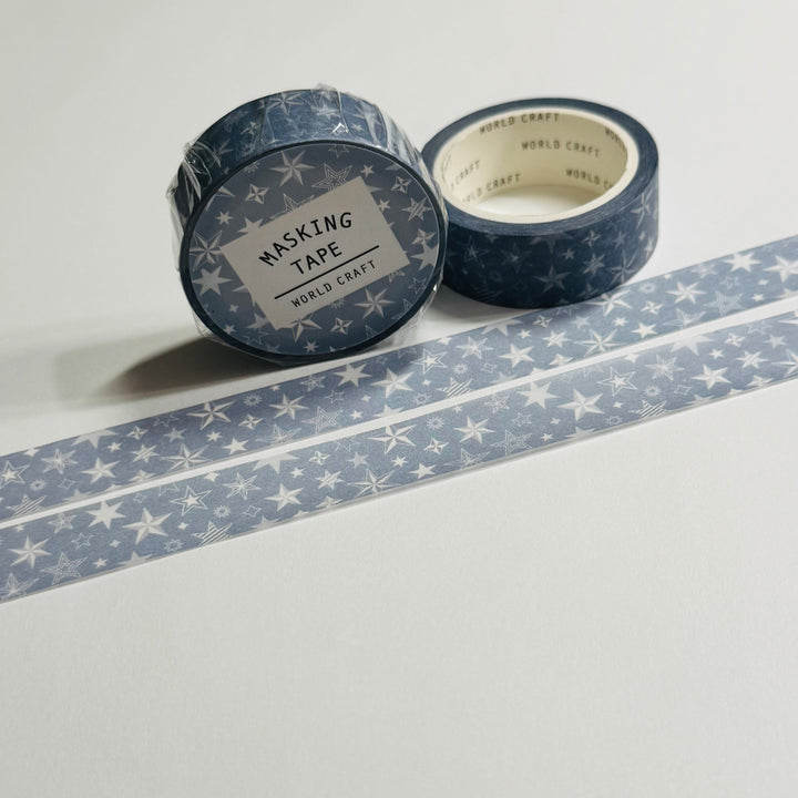 BLANKET Of STARS On BLUE World Craft Washi Tape ~ 1 Roll ~ 15mm x 7m (23 Feet)