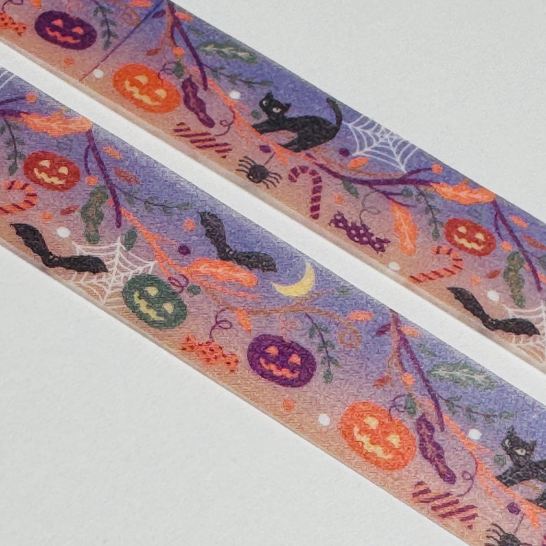 SPOOKY HALLOWEEN NIGHT Saien Masking Washi Tape ~ 1 Roll ~ 15mm x 10m (33 Feet)