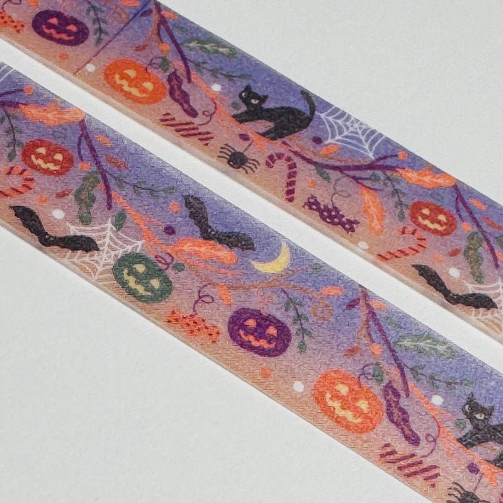 SPOOKY HALLOWEEN NIGHT Saien Masking Washi Tape ~ 1 Roll ~ 15mm x 10m (33 Feet)