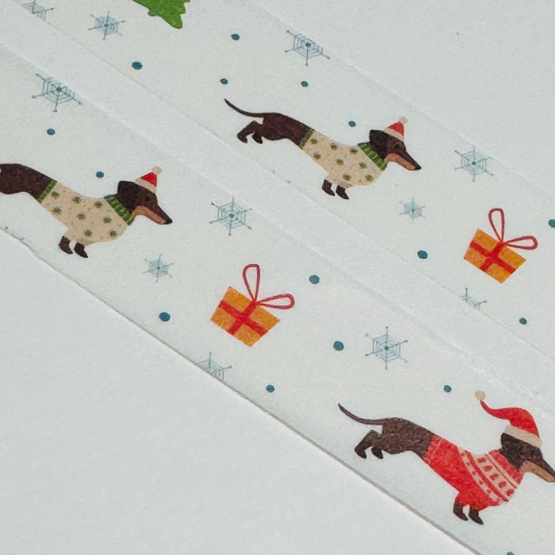 DACHSUNDS In CHRISTMAS SWEATERS Washi Tape ~ 1 Roll ~ 15mm x 10m (33 Feet)