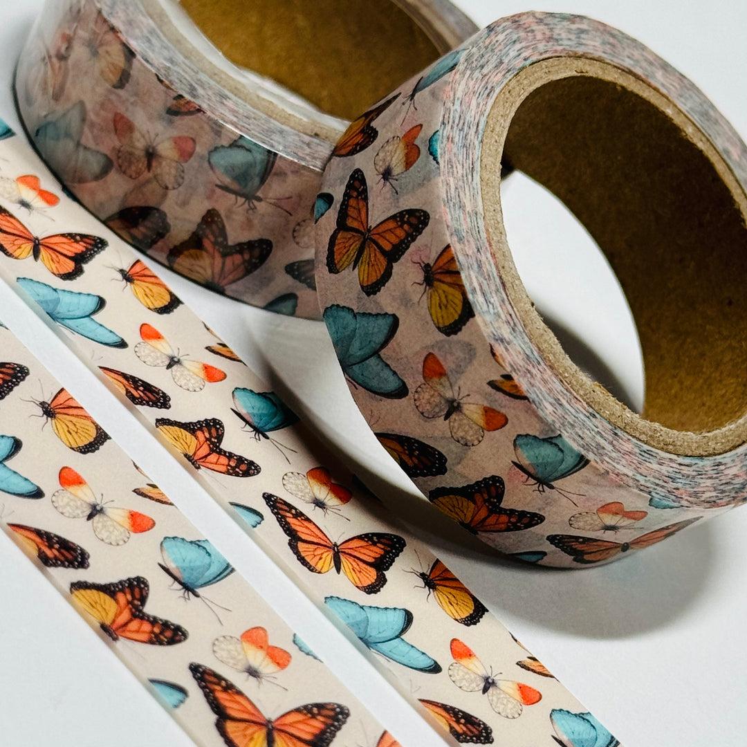 RAINBOW KALEIDOSCOPE OF BUTTERFLIES Washi Tape - 1 Roll - 15mm x 10m (33 Feet)