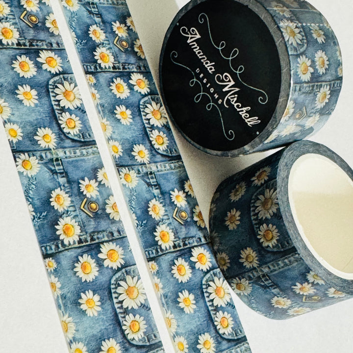 DENIM & DAISIES COUNTRY Girl Pockets Washi Tape - 1 Roll - 25mm x 10m (33 Feet)