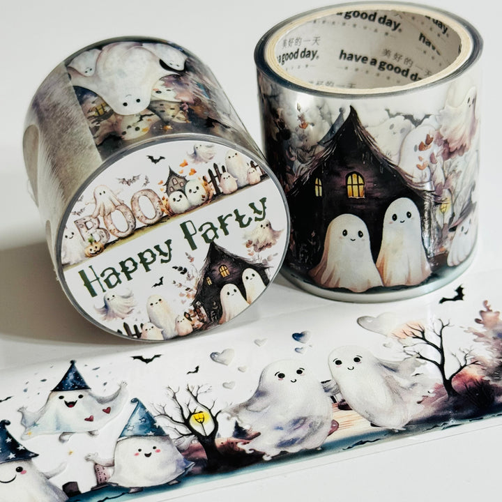 FRIENDLY GHOST CAPERS Halloween PET Washi Tape ~ 1 Roll ~ 40mm x 2m (7 Feet)