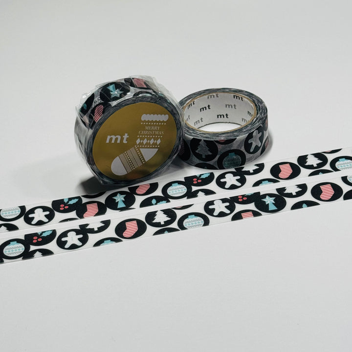 CHRISTMAS MOTIF DOT ICONS MT Washi Tape ~ 1 Roll ~ 15mm x 7m (23 Feet)