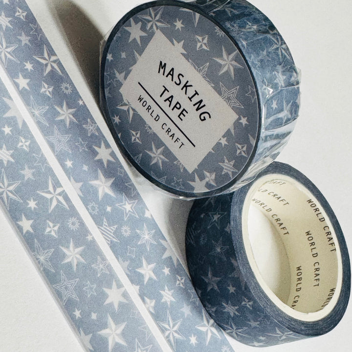 BLANKET Of STARS On BLUE World Craft Washi Tape ~ 1 Roll ~ 15mm x 7m (23 Feet)