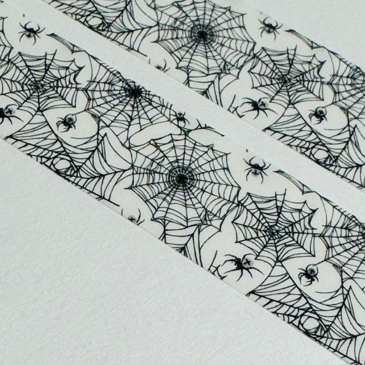 CLASSIC BLACK & WHITE SPIDER WEB Halloween Washi Tape ~ 1 Roll ~ 15mm x 10m (33 Feet)