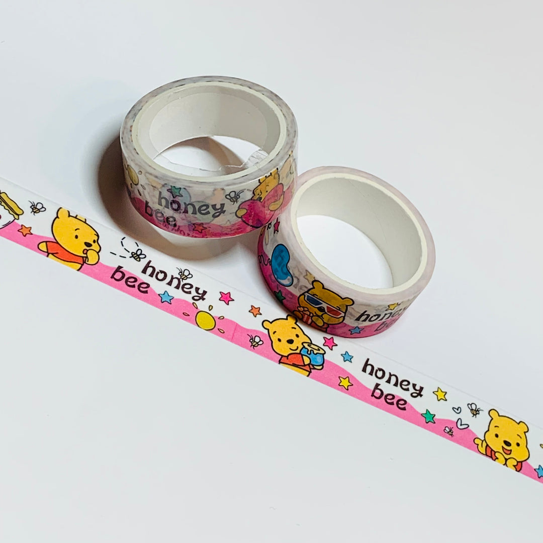 PINK HONEY BEAR & Friends Washi Tape ~ 1 Roll ~ 15mm x 5m (16 Feet)