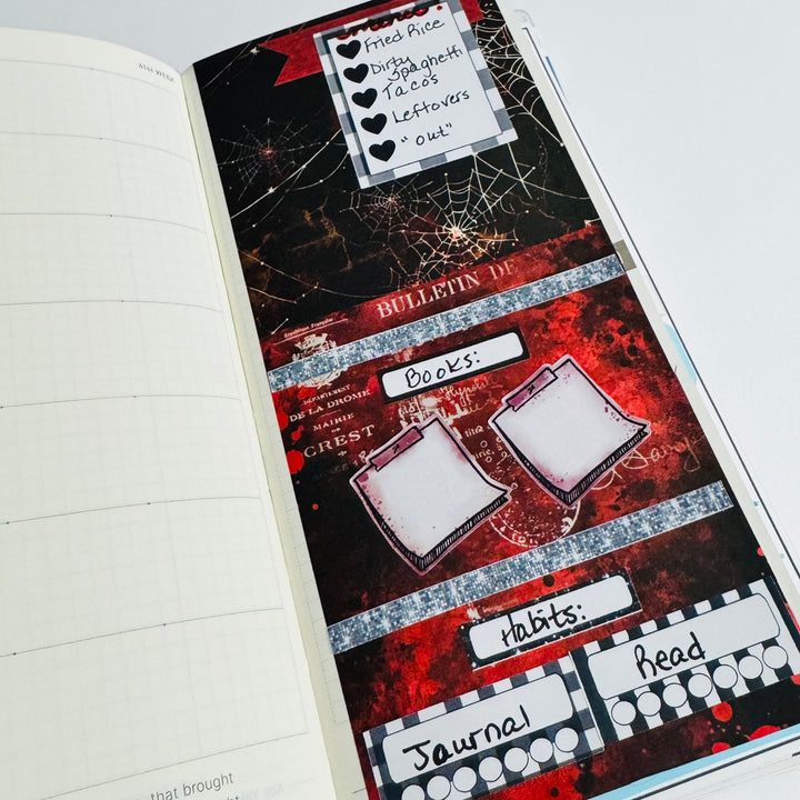 BLOOD SPLATTERS & SPIDERWEBS Creepy Halloween XL Washi Tape ~ 1 Roll ~ 80mm x 2m (7 Feet)