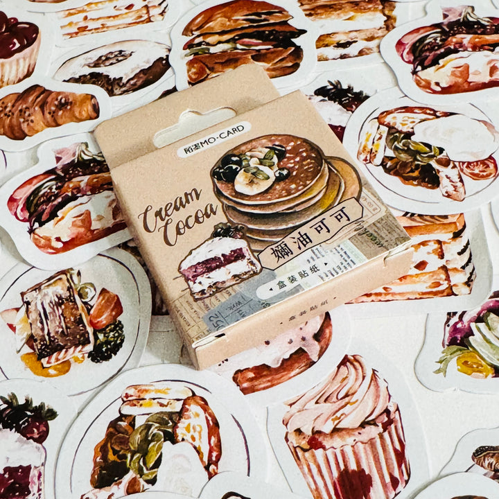 BREAKFAST PASTRIES & PANCAKES Peelable Stickers  ~ 46 Pieces ~ Each Sticker is Approximately 38mm