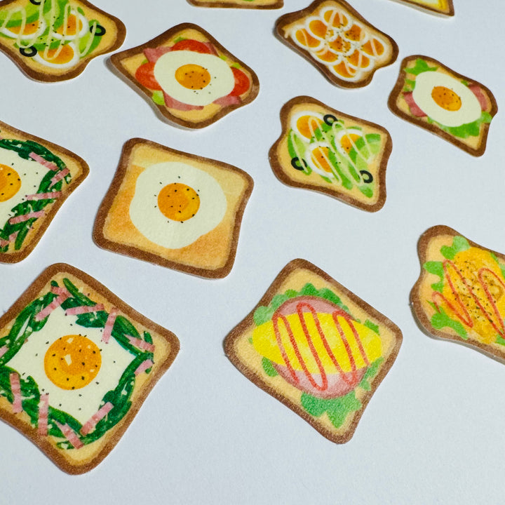 AVOCADO And EGG TOAST Breakfast Sticker Flakes Pack ~ 30 Pieces