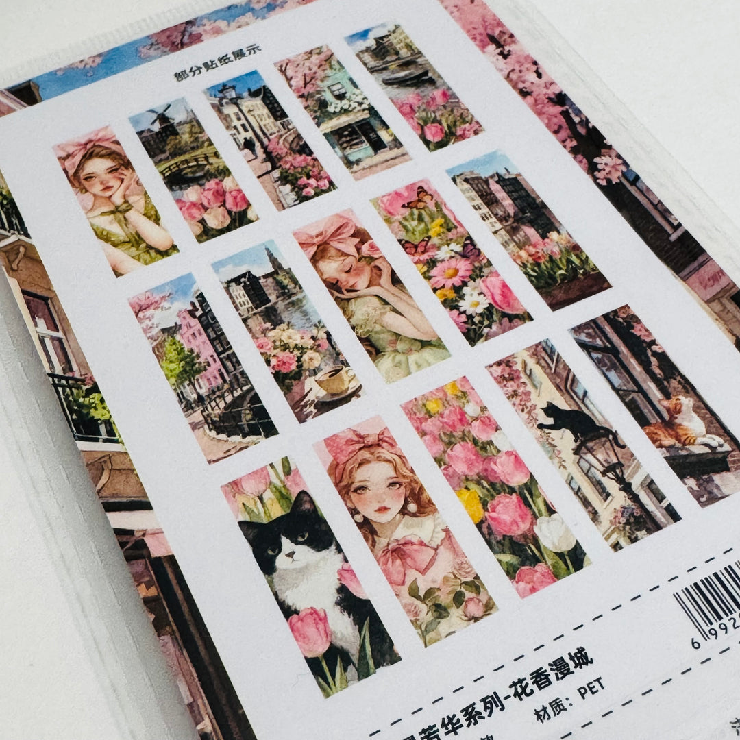 SPRING FLING GIRL In The City Ephemera Sticker Pack ~ 25 Pieces ~ 30mm x 95mm