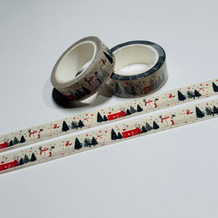 RETRO CHRISTMAS SCHOOLHOUSE Washi Tape ~ 1 Roll ~ 15mm x 10m (33 Feet)