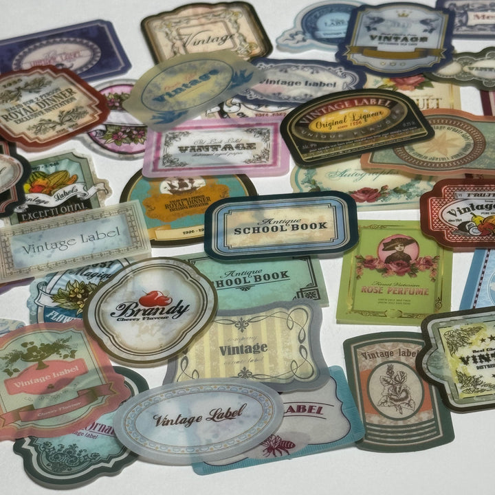 BUDAPEST DANUBE PEARL VINTAGE Peelable Stickers  ~ 45 Pieces ~ Approximately 38mm