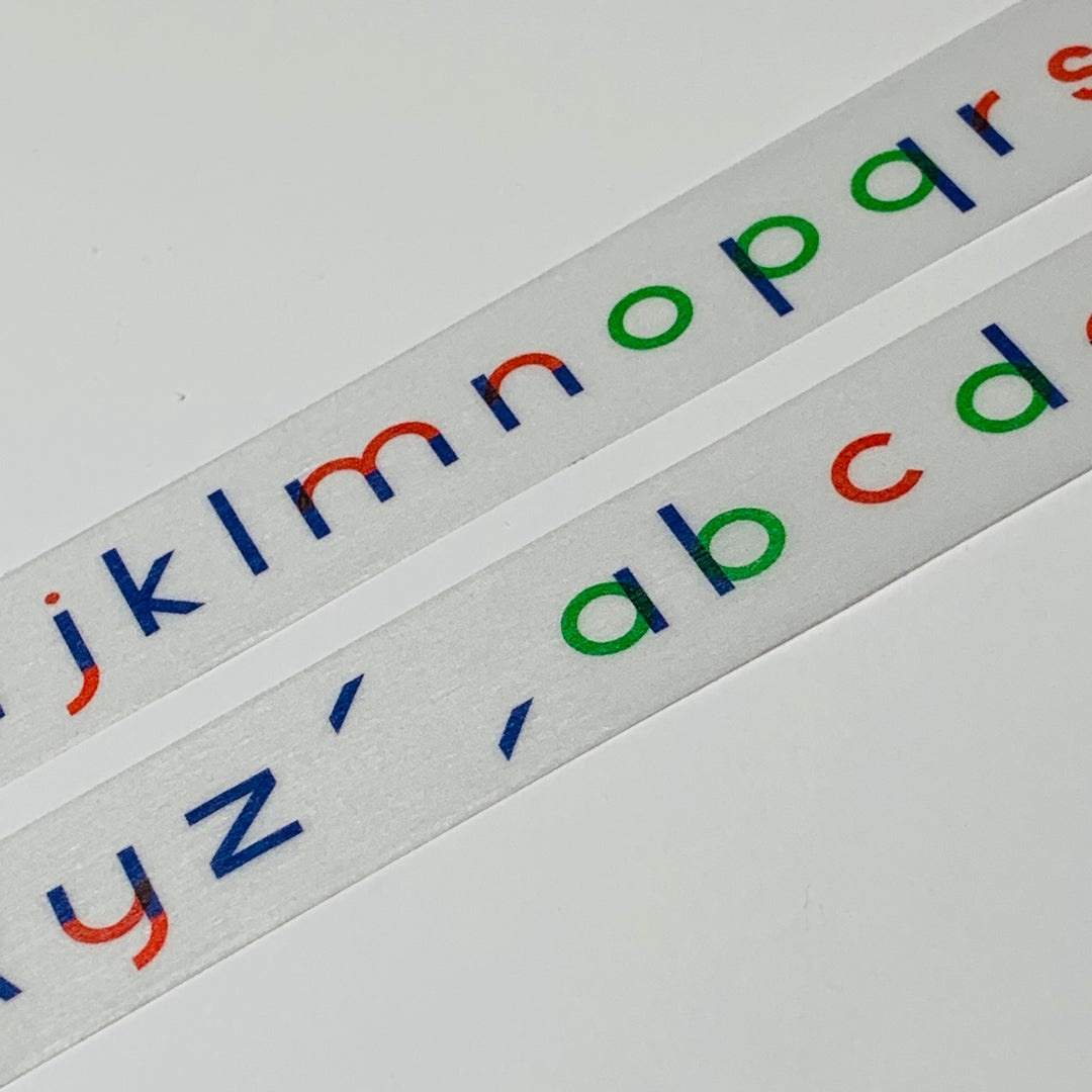 PAPIER TIGRE L'ALPHABET (Letters) Mt Washi Tape - 1 Roll - 15mm x 7m (23 Feet)