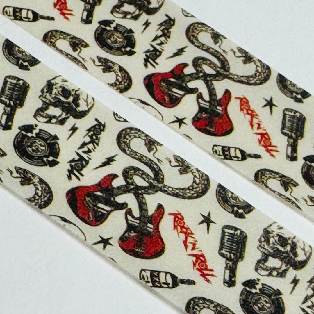 ROCK & ROLL LIFE On The ROAD Washi Tape ~ 1 Roll ~ 15mm x 10m (33 Feet)