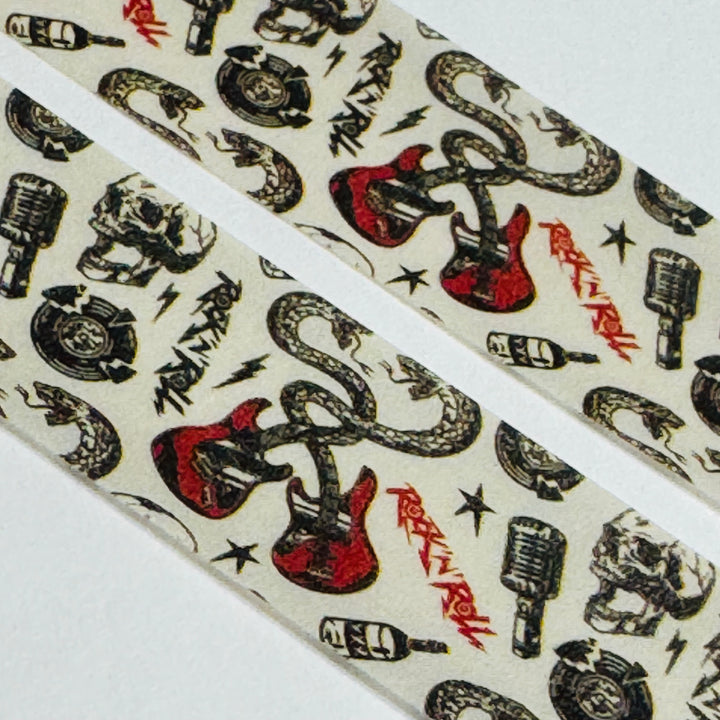 ROCK & ROLL LIFE On The ROAD Washi Tape ~ 1 Roll ~ 15mm x 10m (33 Feet)