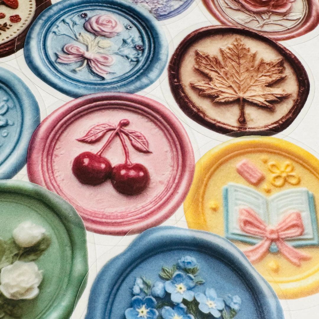 FAUX EMBOSSED SEALING WAX Peelable Stickers  ~ 50 Pieces ~ Each Sticker is 2 Inches