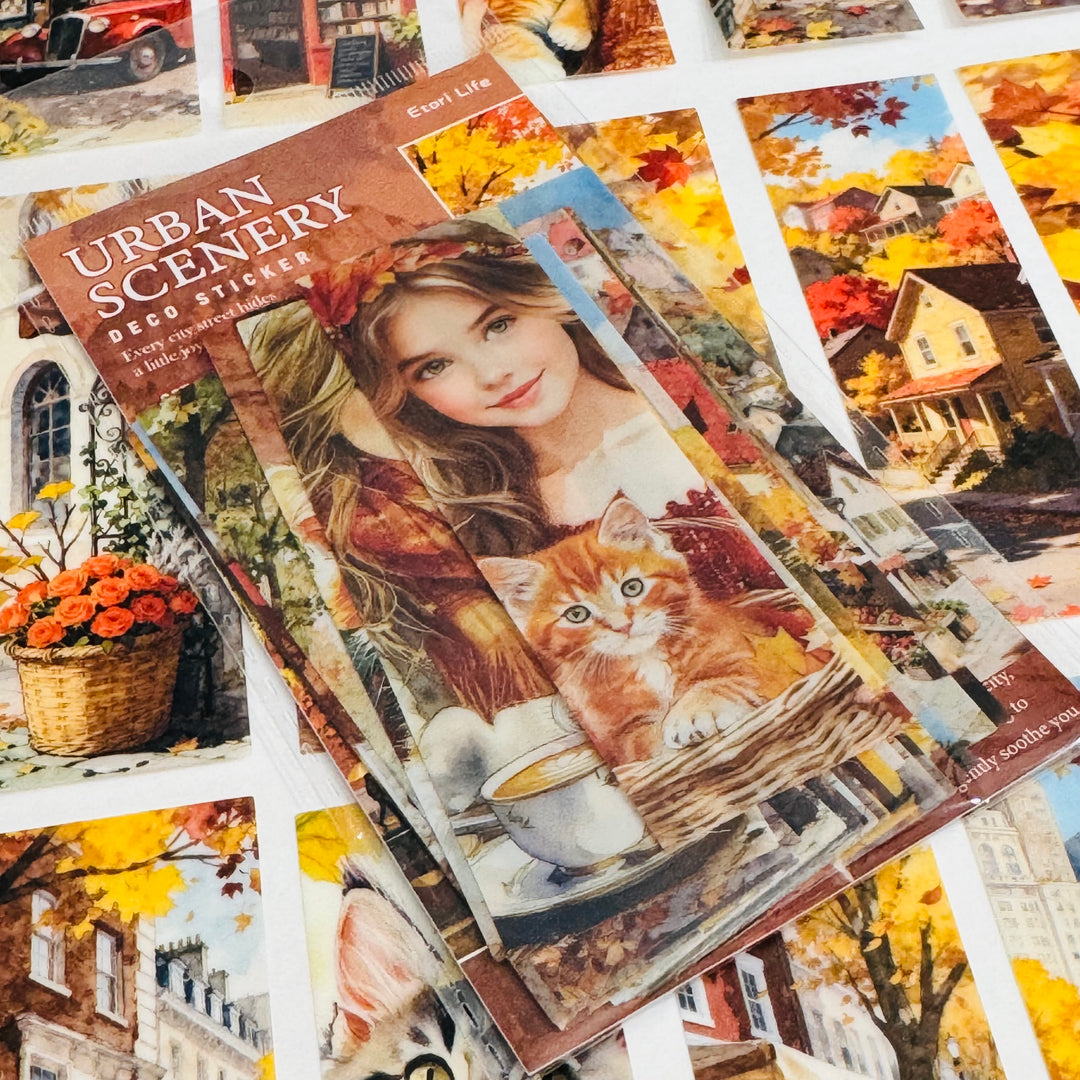 AUTUMN PLAY GIRL In The City Ephemera Sticker Pack ~ 25 Pieces ~ 30mm x 95mm